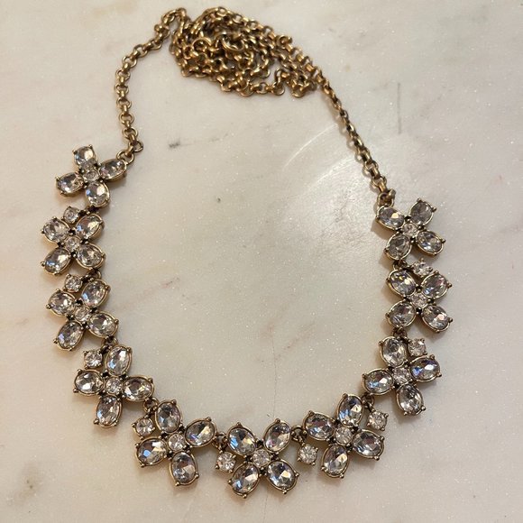 J. Crew Crystal Necklace - Flower Clusters - Picture 1 of 1